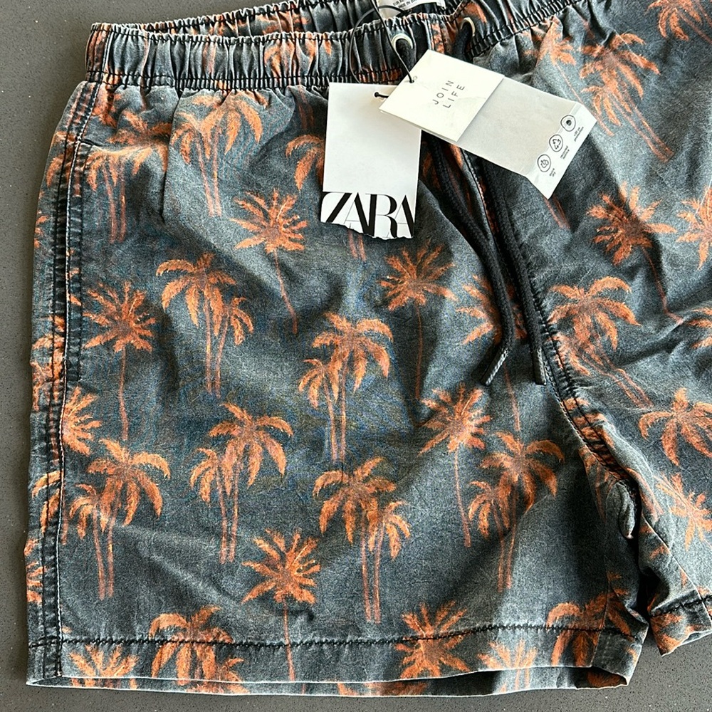ZARA NWT Palm Tree Print Swimsuit